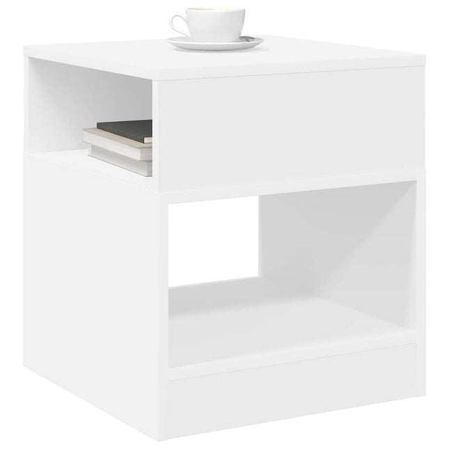 Sidobord 2 st Vit 40,5 x 40 x 45 cm Konstruerat trä