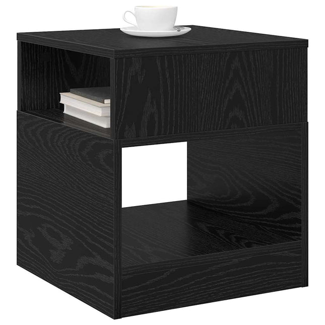 Sidobord 2 st Svart Ek 40,5 x 40 x 45 cm Konstruerat trä