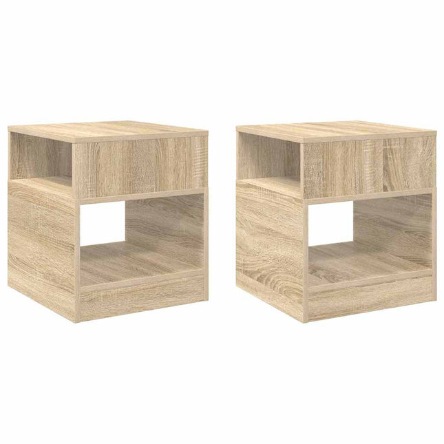 Sidobord 2 st Sonoma-ek 40,5 x 40 x 45 cm Konstruerat trä