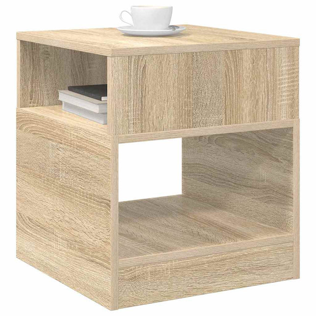 Sidobord 2 st Sonoma-ek 40,5 x 40 x 45 cm Konstruerat trä
