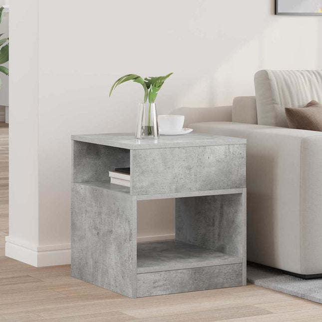 Sidobord Betonggrå 40,5 x 40 x 45 cm Konstruerat trä