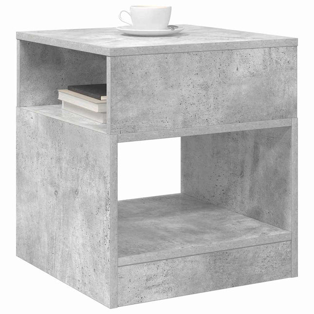 Sidobord 2 st Betonggrå 40,5 x 40 x 45 cm Konstruerat trä
