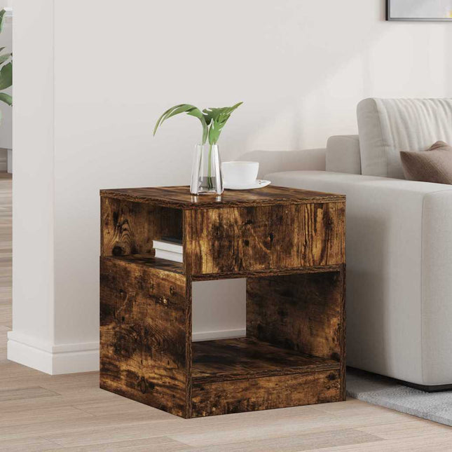 Sidobord Rökt ek 40,5 x 40 x 45 cm Konstruerat trä