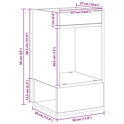Sidobord Rökt ek 30 x 30 x 56 cm Konstruerat trä
