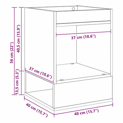 Sidobord Svart Ek 40 x 40 x 56 cm Konstruerat trä