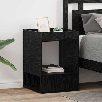 Sidobord 2 pcs Svart Ek 40 x 40 x 56 cm Konstruerat trä