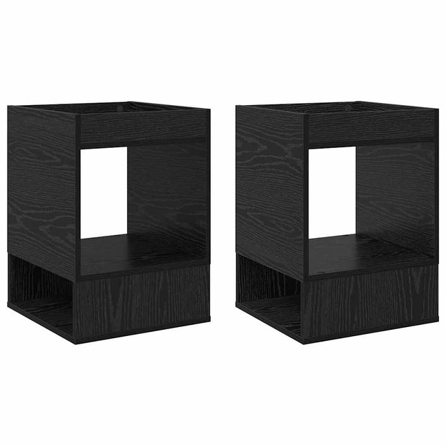 Sidobord 2 st Svart Ek 40 x 40 x 56 cm Konstruerat trä