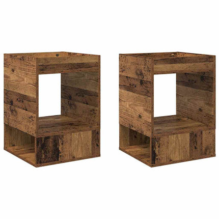 Sidobord 2 pcs Gammalt trä 40 x 40 x 56 cm Konstruerat trä