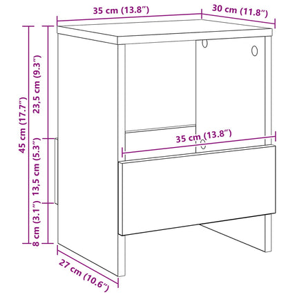 Tidningshylla Svart Ek 35 x 30 x 45 cm