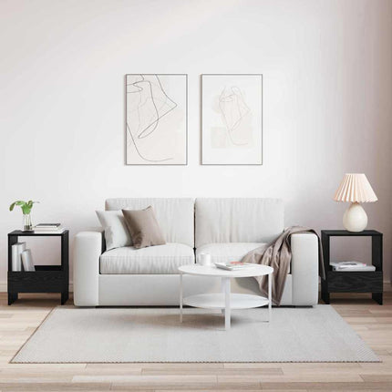 Tidningshylla 2 pcs Svart Ek 35 x 30 x 45 cm