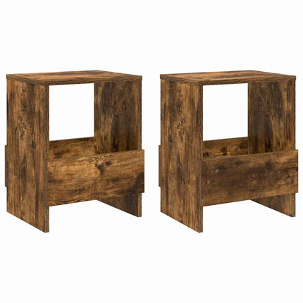 Tidningshylla 2 pcs Rökt ek 35 x 30 x 45 cm