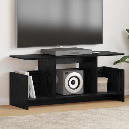 TV-bänk 102 x 35 x 45 cm Svart Ek Konstruerat trä