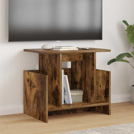 TV-bänk 2 pcs Rökt ek 50 x 35 x 45 cm Konstruerat trä