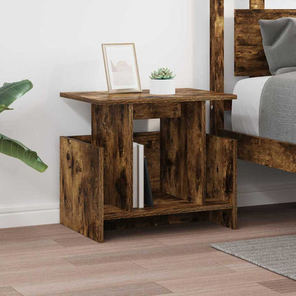 TV-bänk 2 pcs Rökt ek 50 x 35 x 45 cm Konstruerat trä
