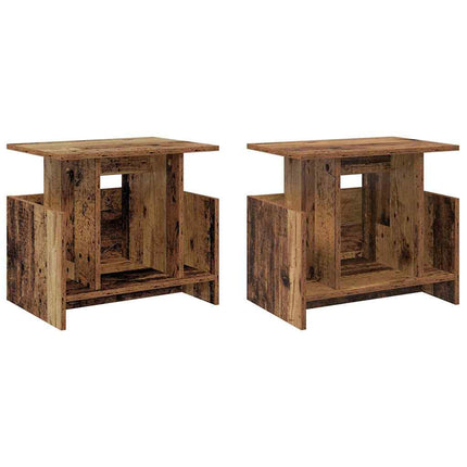 TV-bänk 2 pcs Gammalt trä 50 x 35 x 45 cm Konstruerat trä