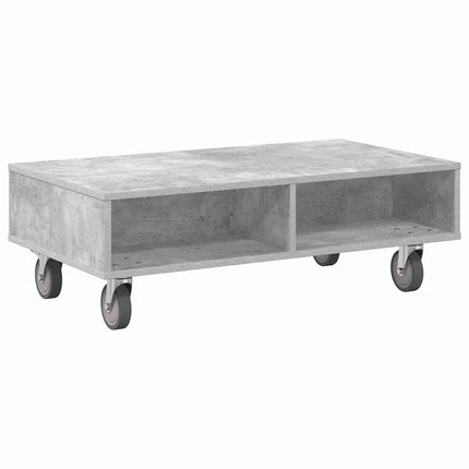 Sido bord med hjul Betonggrå 90 x 50 x 30 cm Konstruerat trä