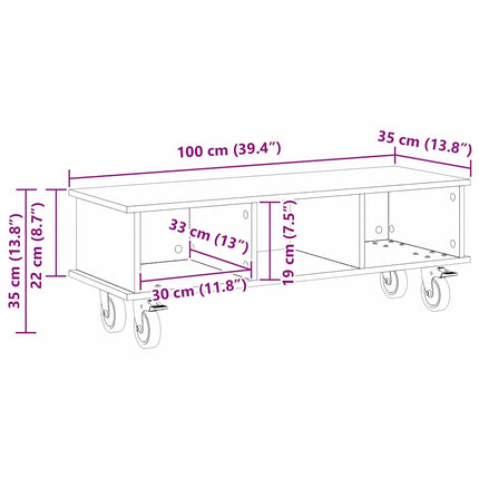 TV-bänk Sonoma-ek 100 x 35 x 35 cm Konstruerat trä