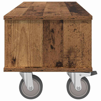 TV-bänk 100 x 35 x 35 cm Gammalt trä Konstruerat trä