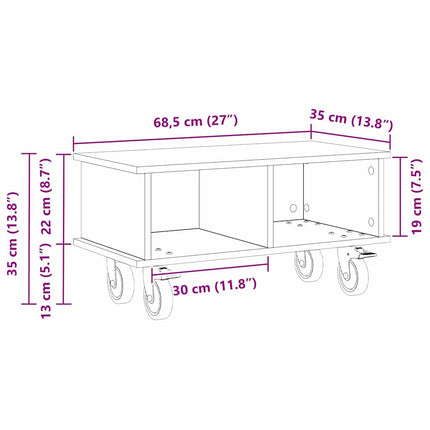 TV-bänk Svart Ek 68,5 x 35 x 35 cm Konstruerat trä