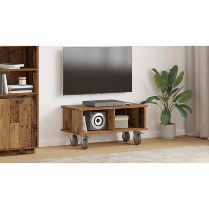 TV-bänk 68,5 x 35 x 35 cm Gammalt trä Konstruerat trä