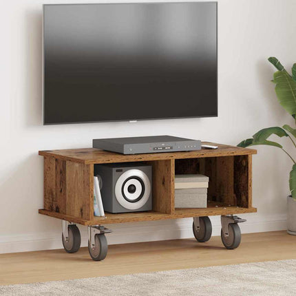 TV-bänk Gammalt trä 68,5 x 35 x 35 cm Konstruerat trä