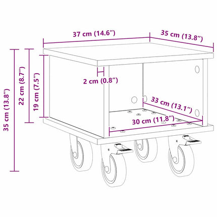 TV-bänk 37 x 35 x 35 cm Gammalt trä Konstruerat trä