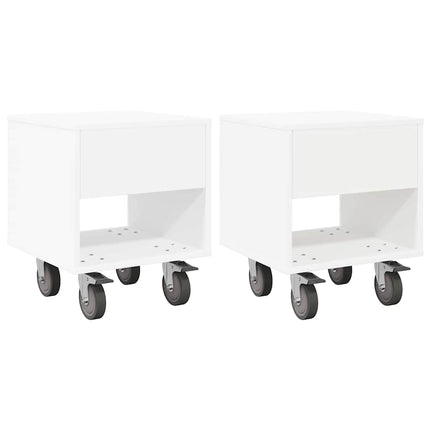 Sängbord 2 pcs Vit 40,5 x 40 x 48 cm Konstruerat trä