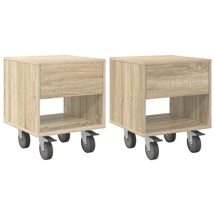 Sängbord 2 pcs Sonoma-ek 40,5 x 40 x 48 cm Konstruerat trä