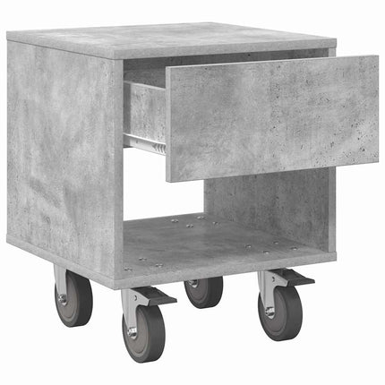 Sängbord 2 pcs Betonggrå 40,5 x 40 x 48 cm Konstruerat trä