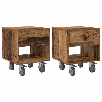 Sängbord 2 pcs Gammalt trä 40,5 x 40 x 48 cm Konstruerat trä