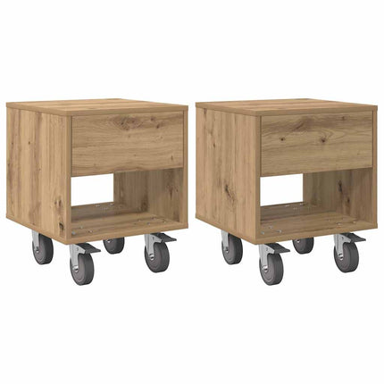 Sängbord 2 pcs Artisan Ek 40,5 x 40 x 48 cm Konstruerat trä