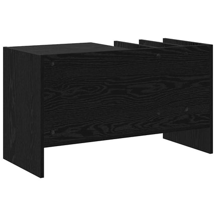 Skivskåp med hylla Svart Ek 78,5 x 35 x 45 cm Konstruerat trä
