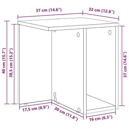 Sidobord Svart Ek 37 x 32 x 40 cm Konstruerat trä
