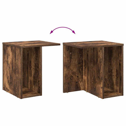 Sidobord 2 pcs Rökt ek 37 x 32 x 40 cm Konstruerat trä
