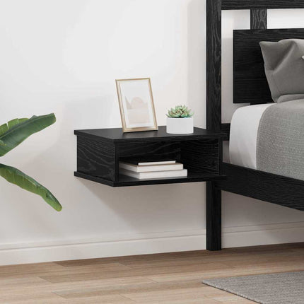 Sängbord 2 pcs Svart Ek 40 x 31 x 15 cm Konstruerat trä
