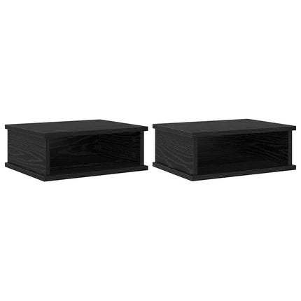 Sängbord 2 pcs Svart Ek 40 x 31 x 15 cm Konstruerat trä