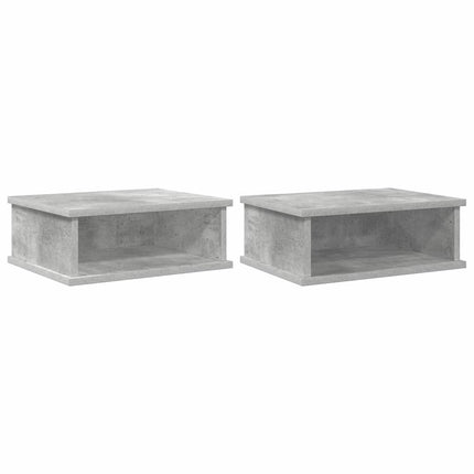 Sängbord 2 pcs Betonggrå 40 x 31 x 15 cm Konstruerat trä