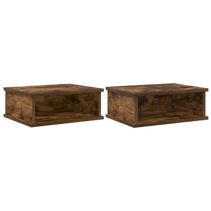 Sängbord 2 pcs Rökt ek 40 x 31 x 15 cm Konstruerat trä