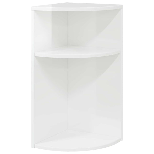 Sidobord Högblanka vita 29,6 x 29,6 x 60 cm Konstruerat trä