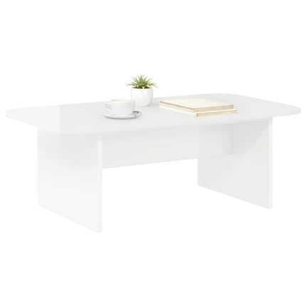 Kaffeebord Högblanka vita 93 x 53 x 33 cm Konstruerat trä