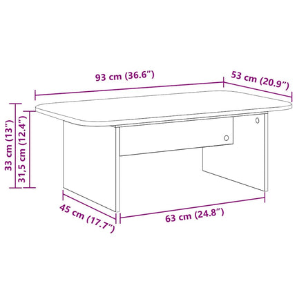 Kaffeebord Gammalt trä 93 x 53 x 33 cm Konstruerat trä
