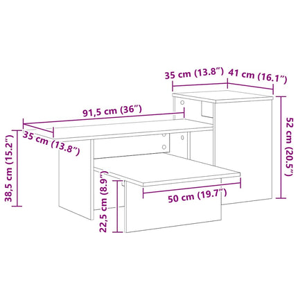 Konsolbord Vit 91,5 x 35 x 38,5 cm Konstruerat trä