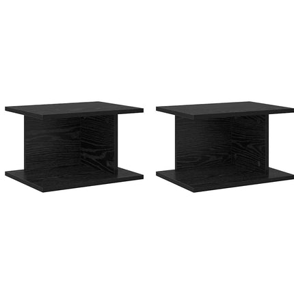 Sängbord 2 pcs Svart Ek 40 x 30 x 25 cm Konstruerat trä