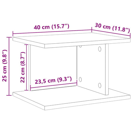 Sängbord Betonggrå 40 x 30 x 25 cm Konstruerat trä