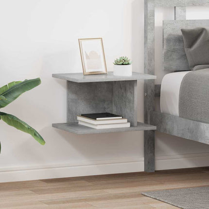 Sängbord 2 pcs Betonggrå 40 x 30 x 25 cm Konstruerat trä