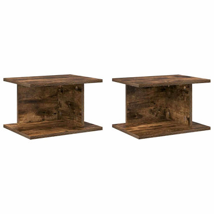Sängbord 2 pcs Rökt ek 40 x 30 x 25 cm Konstruerat trä