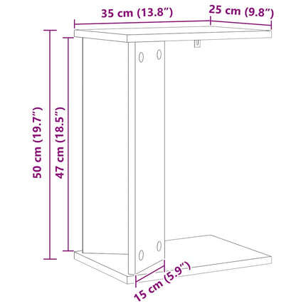 Sidobord Vit 35 x 25 x 50 cm Konstruerat trä