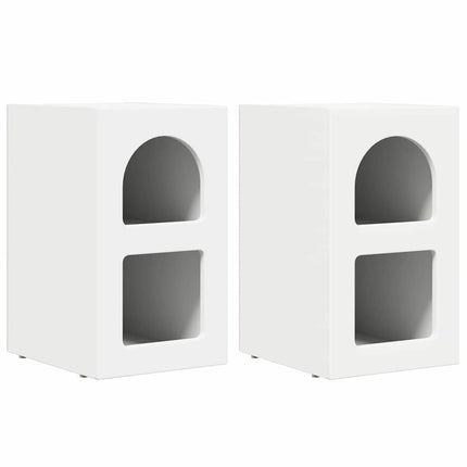 Sängbord ELST 2 st Vit 29,5 x 33,5 x 50 cm Konstruerat trä