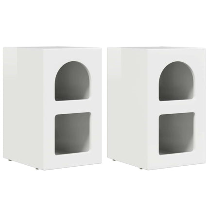 Sängbord ELST 2 st Högblanka vita 29,5 x 33,5 x 50 cm