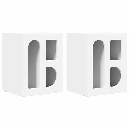 Sängbord 2 pcs Vit 40 x 35 x 50 cm Konstruerat trä